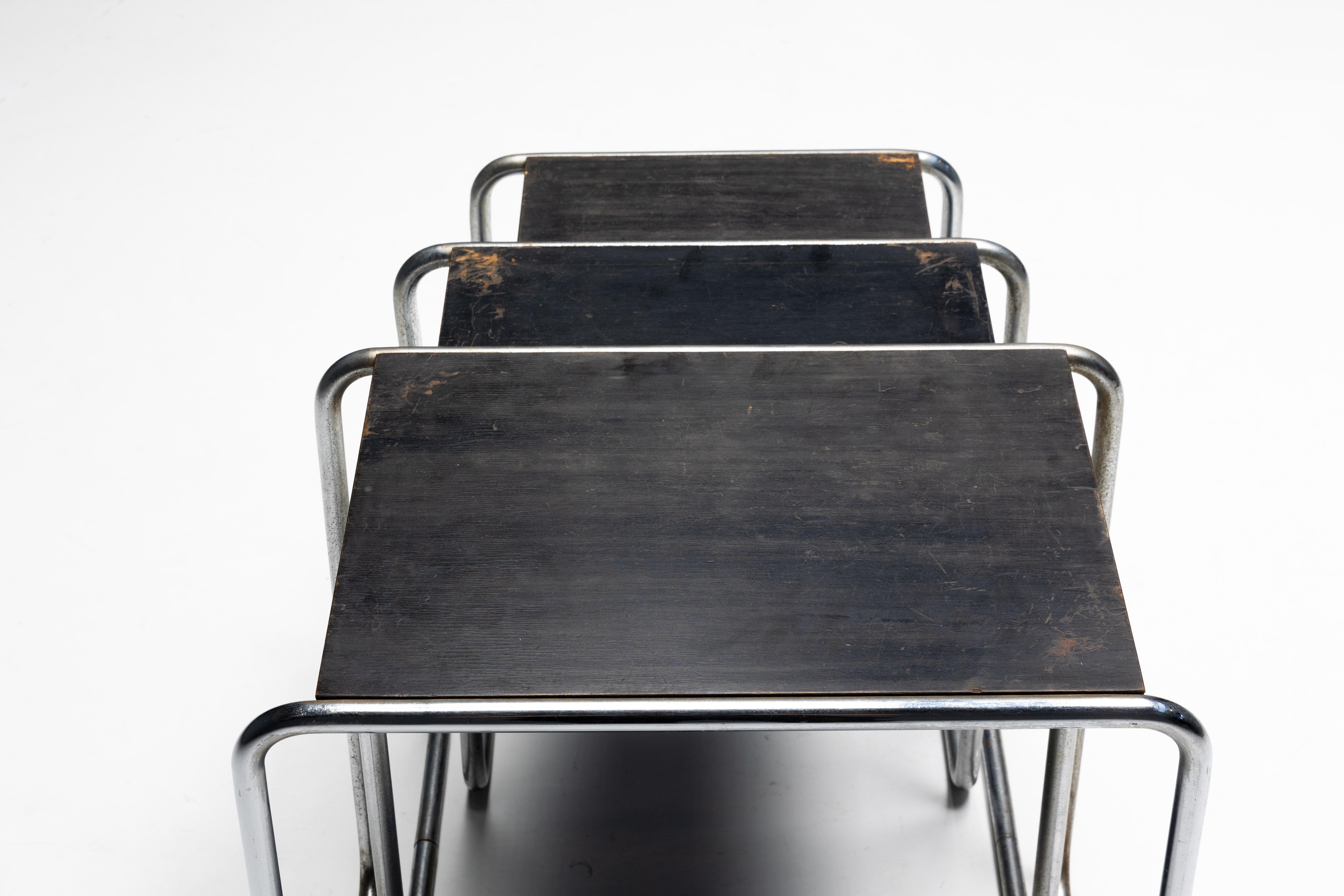 Primera edición de mesas auxiliares de Marcel Breuer para Thonet, Alemania, años 30 en venta 5