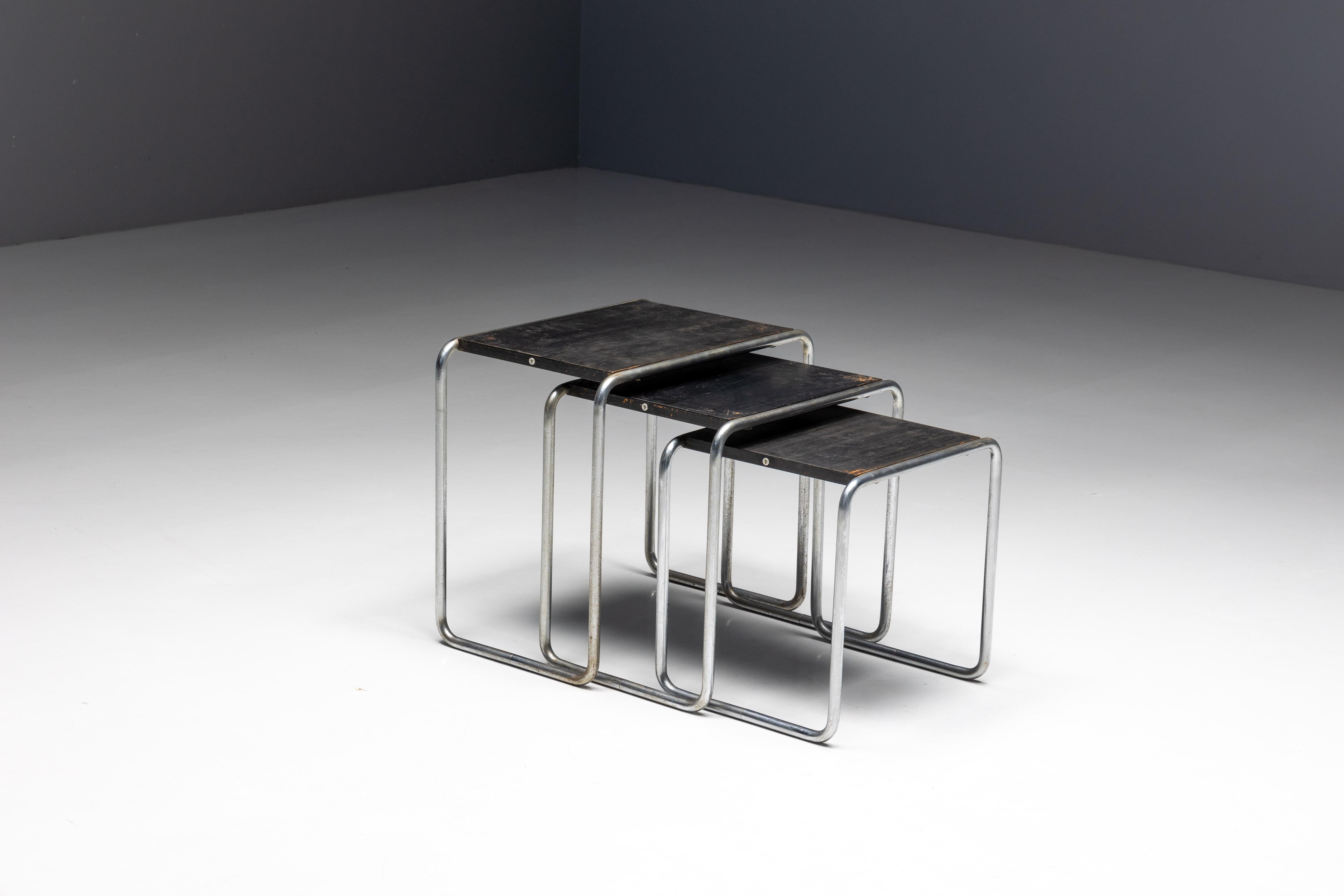 Primera edición de mesas auxiliares de Marcel Breuer para Thonet, Alemania, años 30 Alemán en venta