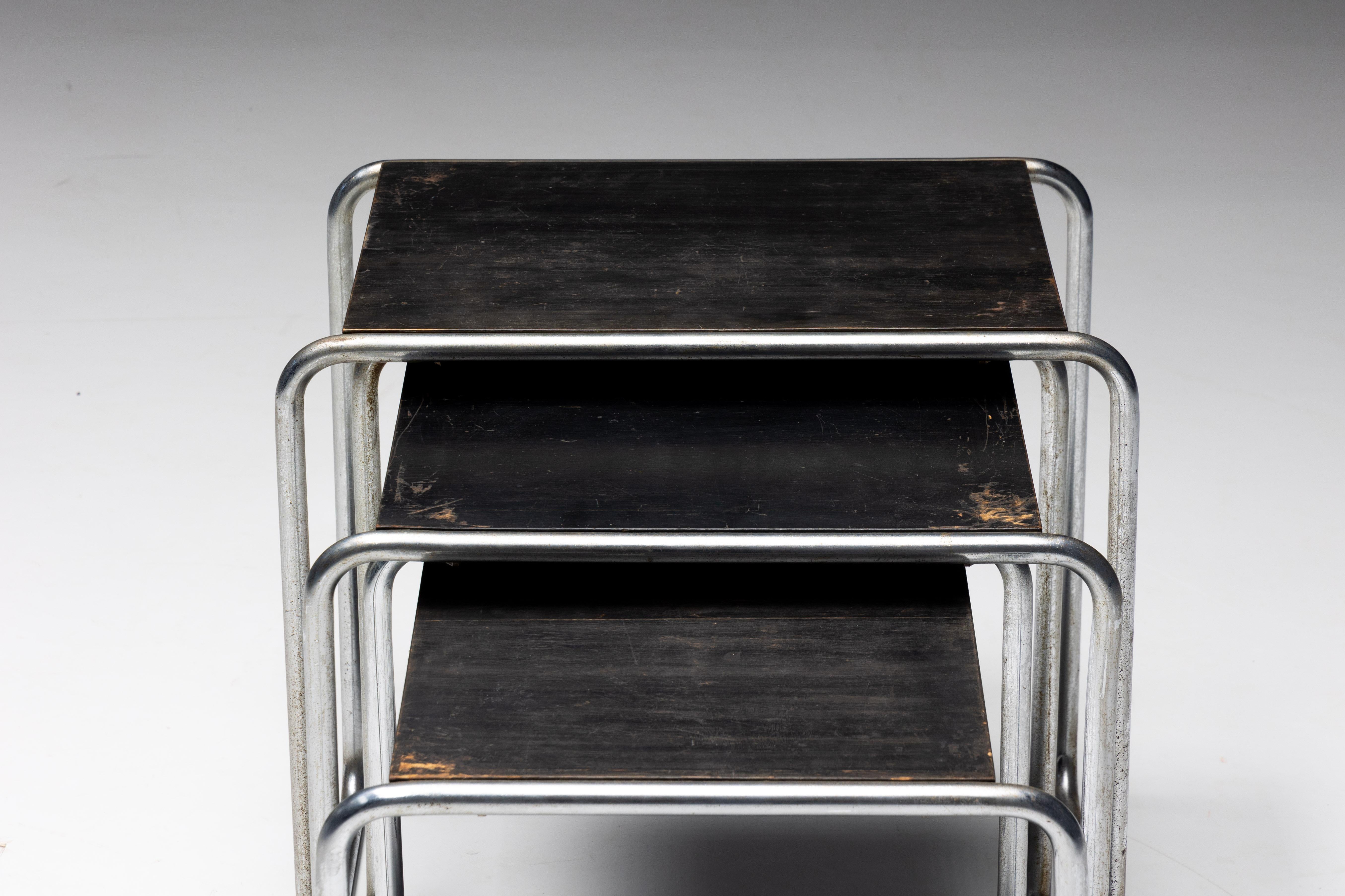 Primera edición de mesas auxiliares de Marcel Breuer para Thonet, Alemania, años 30 en venta 2