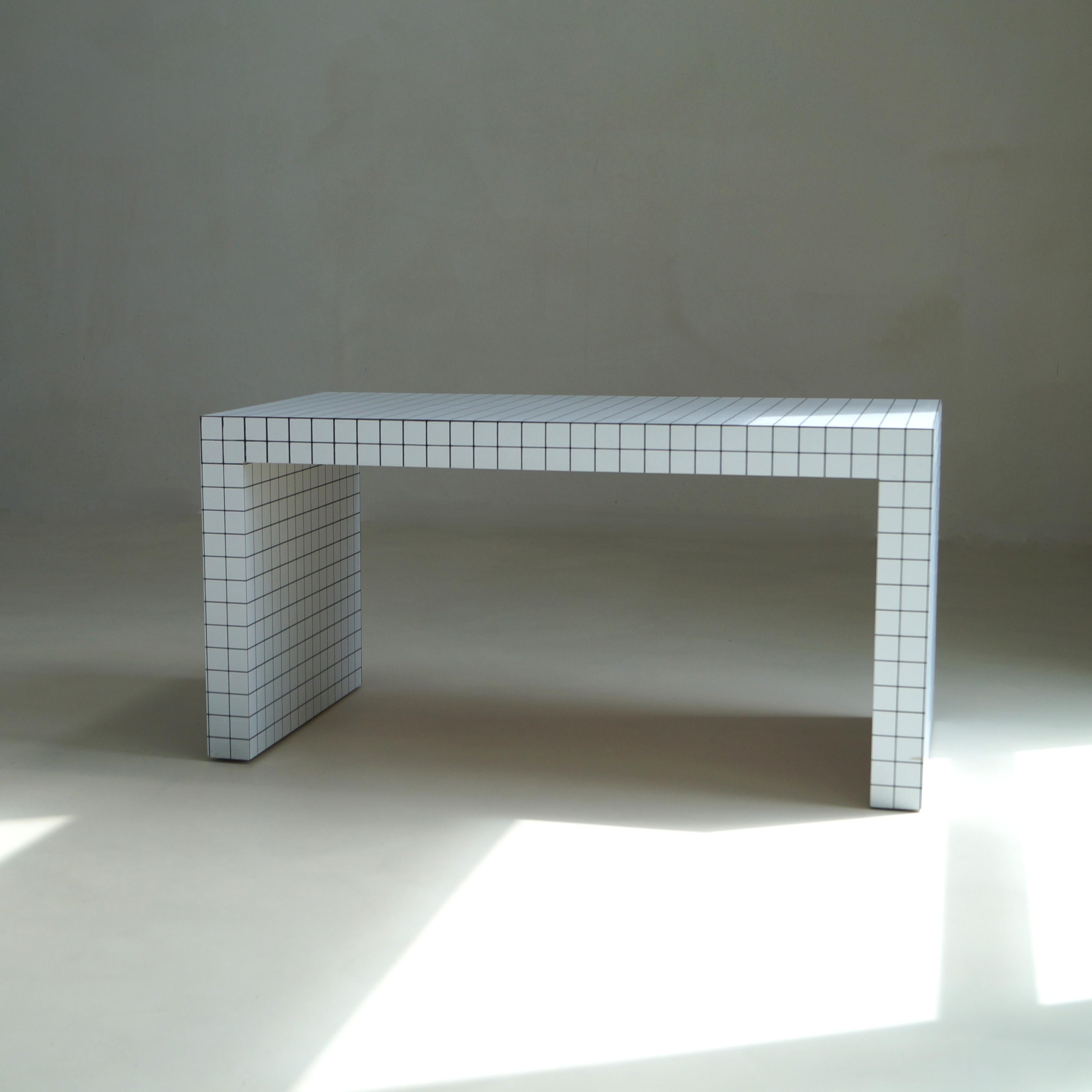 Laminate First Edition Superstudio 'Quaderna' console table or bench, 1970s For Sale