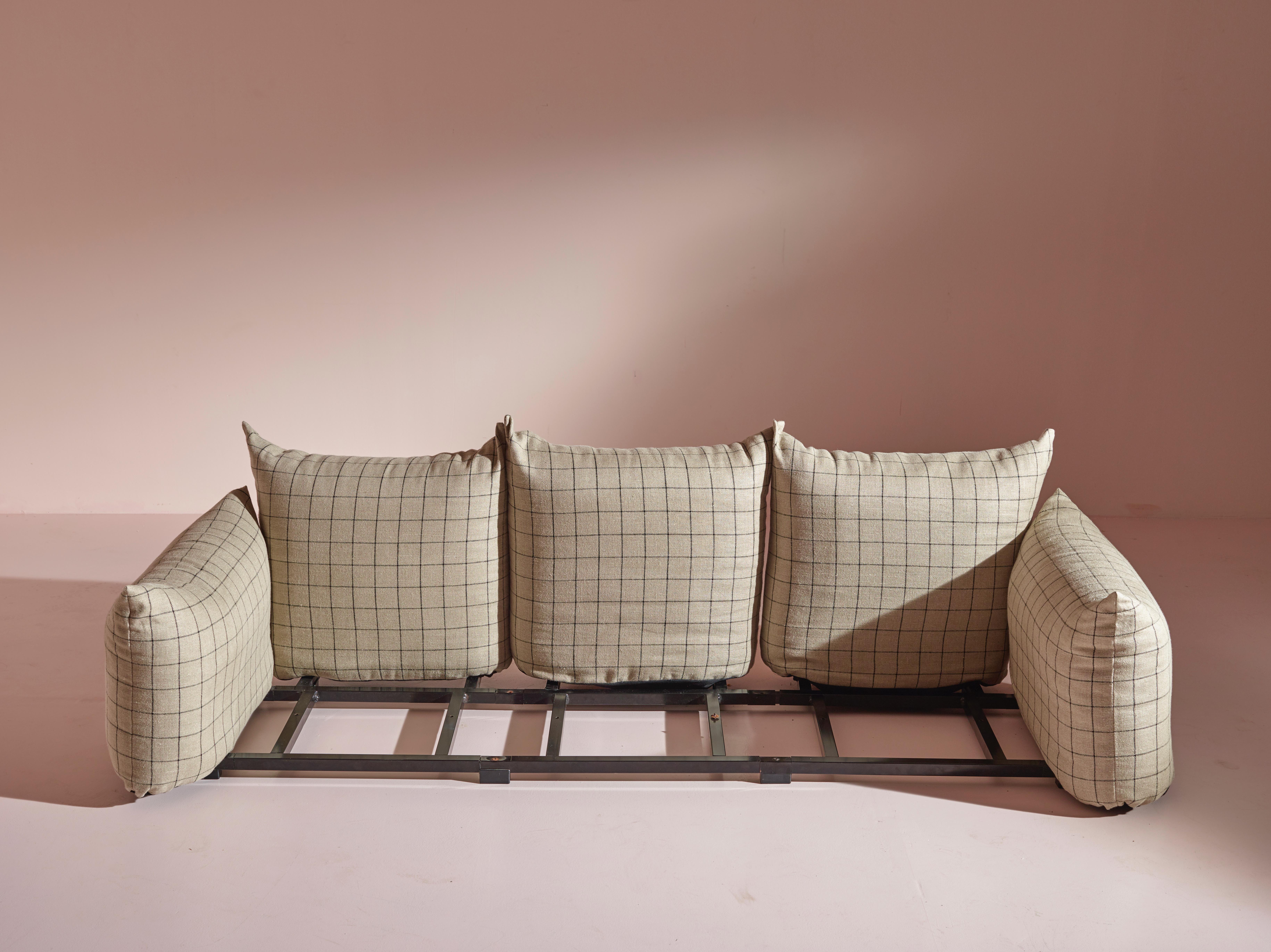 Fabric First edition three seater sofa by Mario Marenco for Arflex, Italy, 1970s