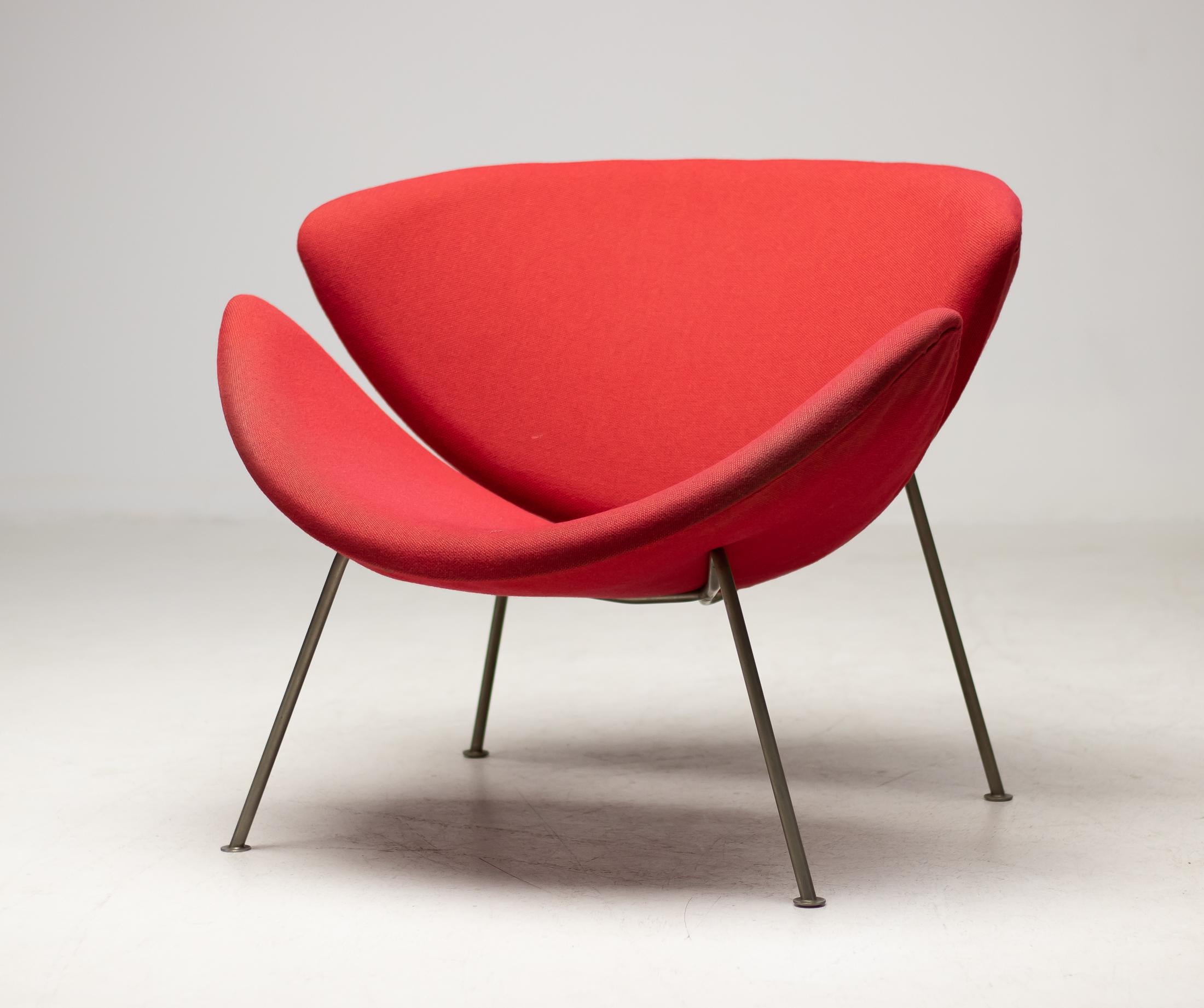 Mid-Century Modern First Edition Zinc Frame Orange Slice Chair by Pierre Paulin