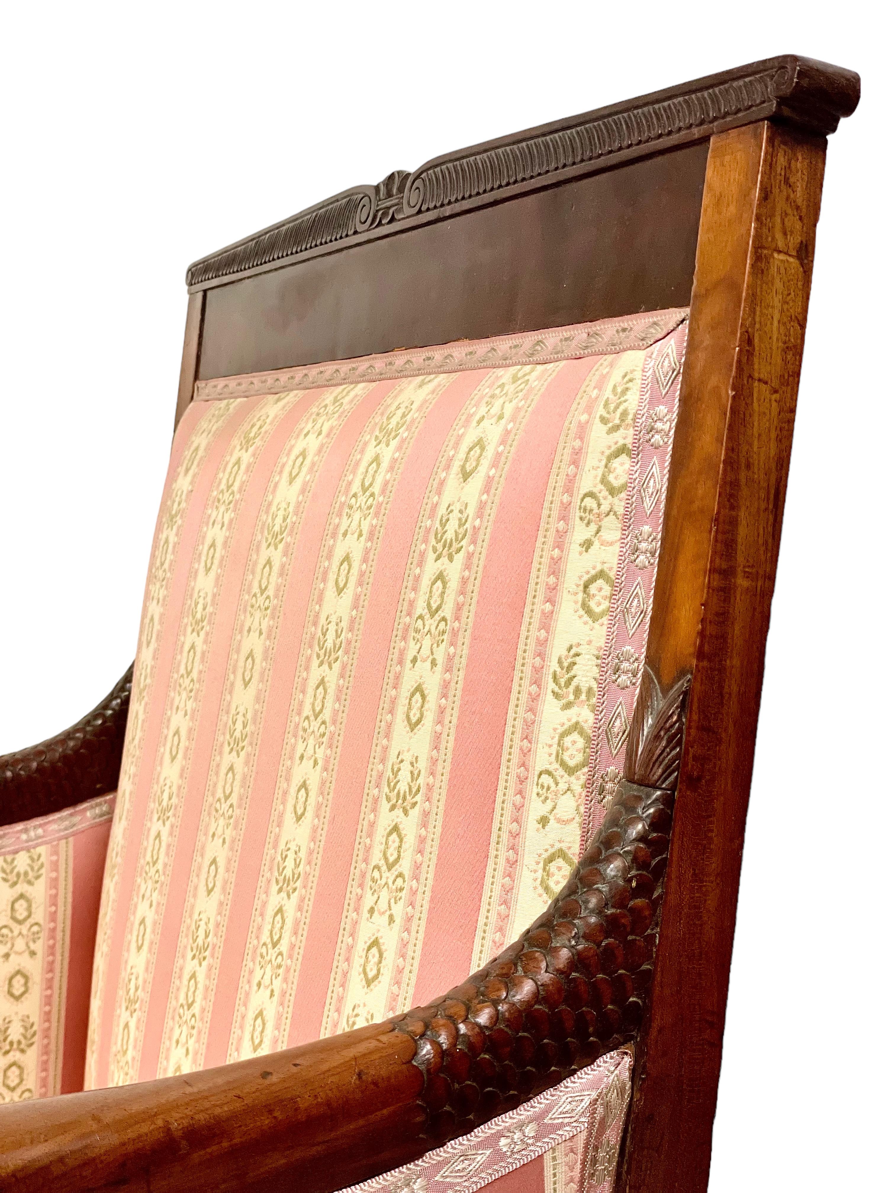 Empire 1810s Bergere Armchair  For Sale