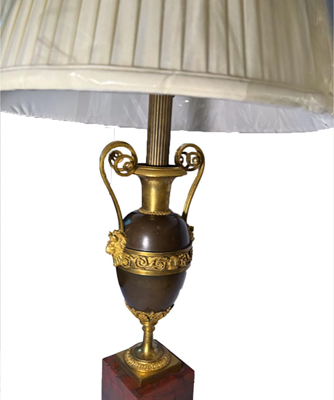 First Empire Bronze Dore Lamps In Good Condition For Sale In Dallas, TX