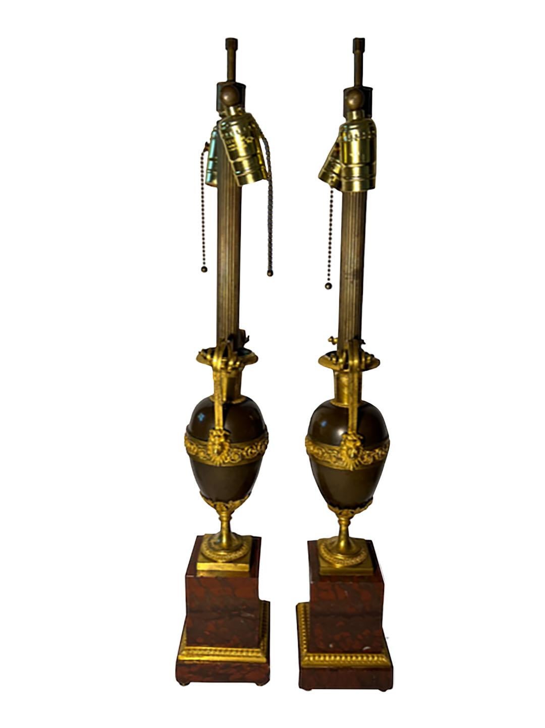 First Empire Bronze Dore Lamps For Sale 2