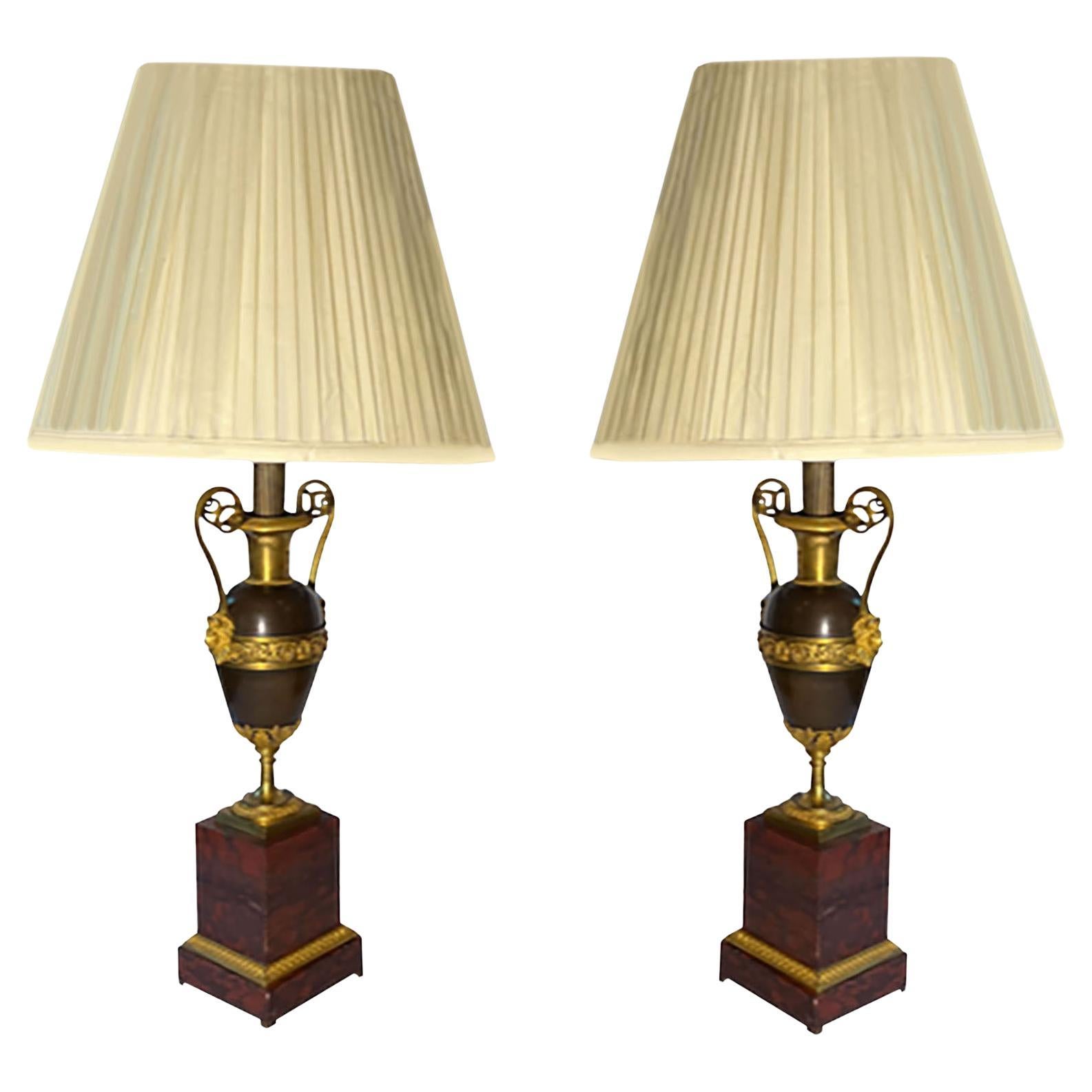 First Empire Bronze Dore Lamps For Sale