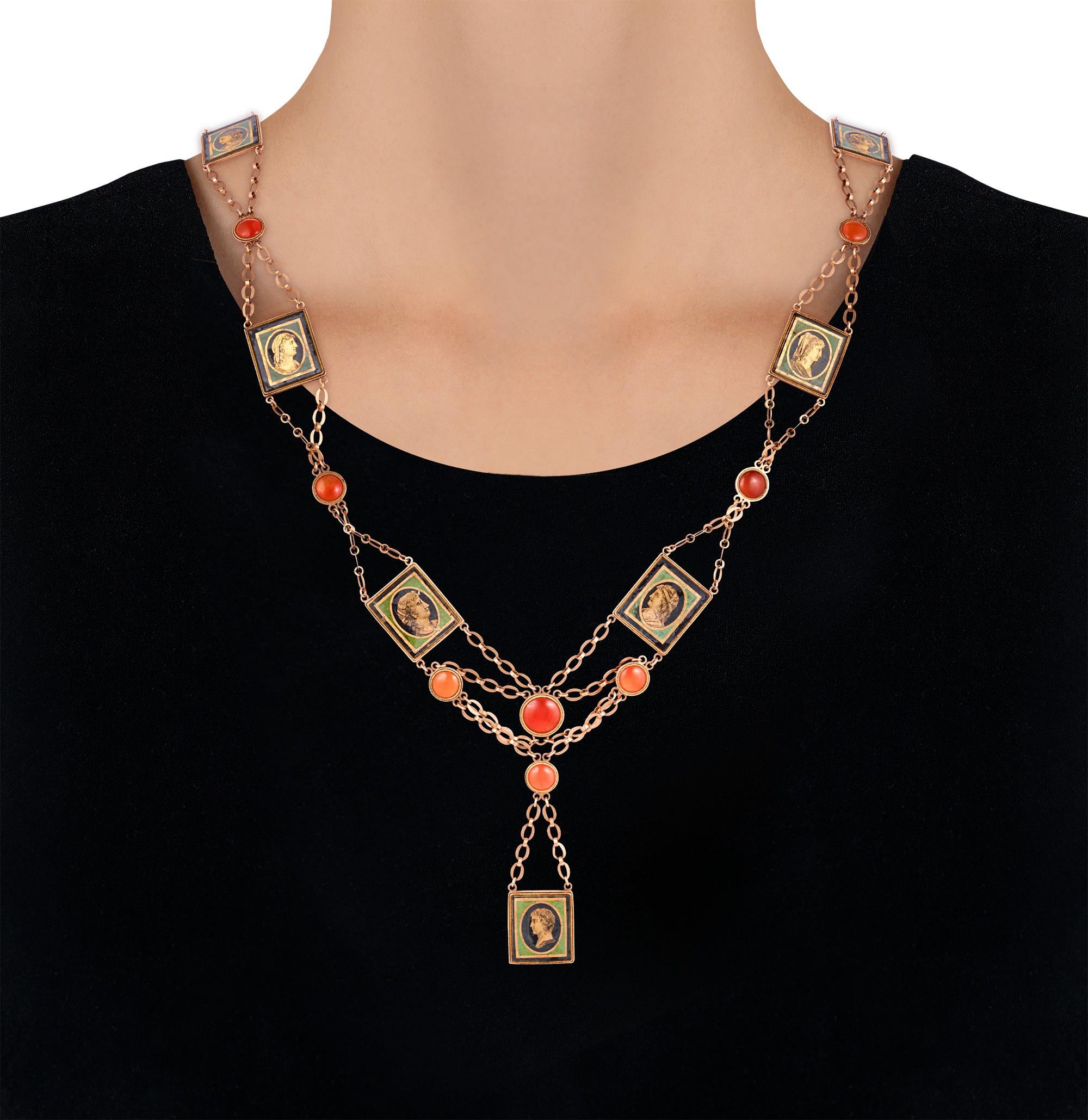 Collana con ritratto napoleonico del Primo Impero In condizioni buone in vendita a New Orleans, LA