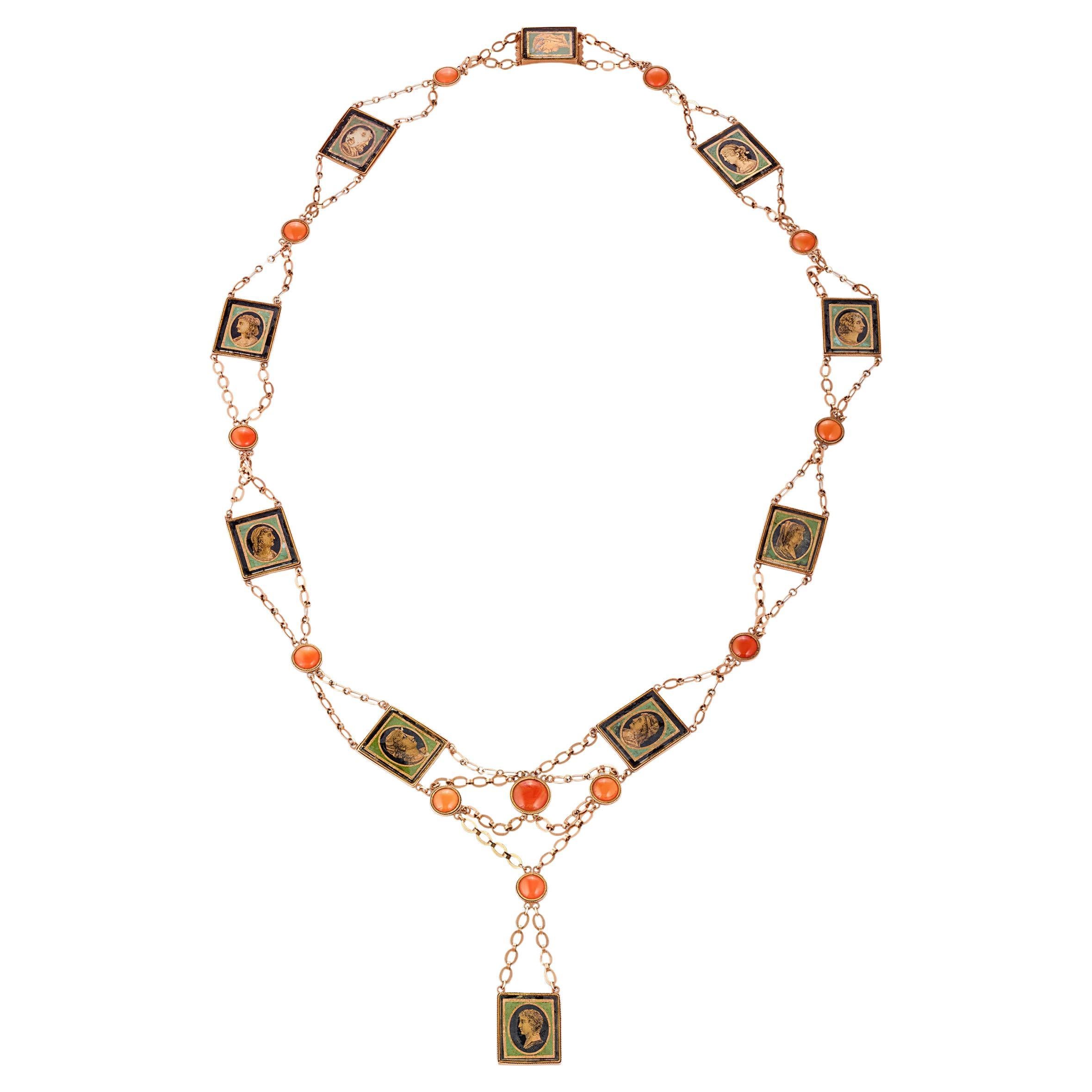Collana con ritratto napoleonico del Primo Impero in vendita