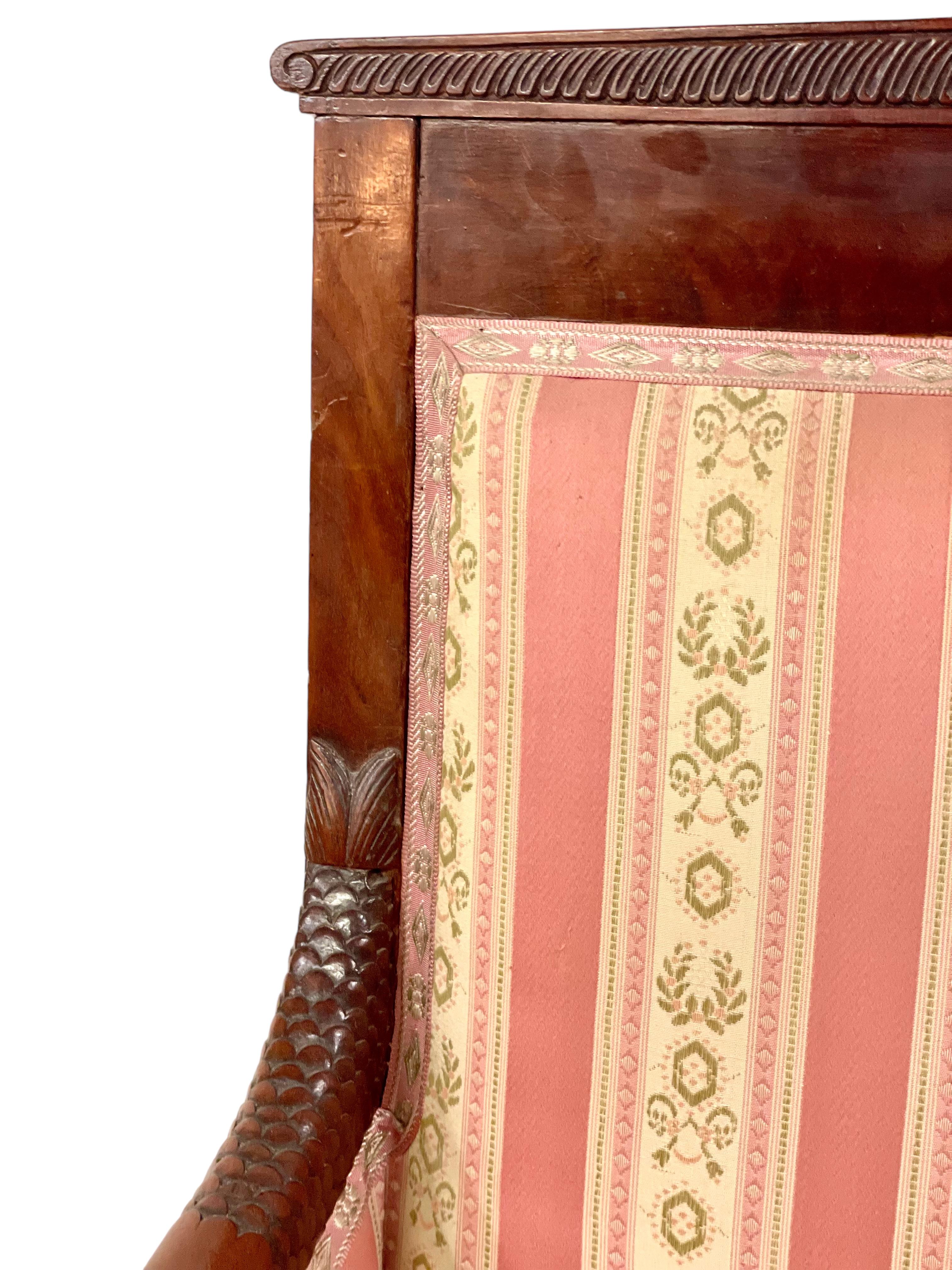 Walnut 1810s Bergere Armchair  For Sale