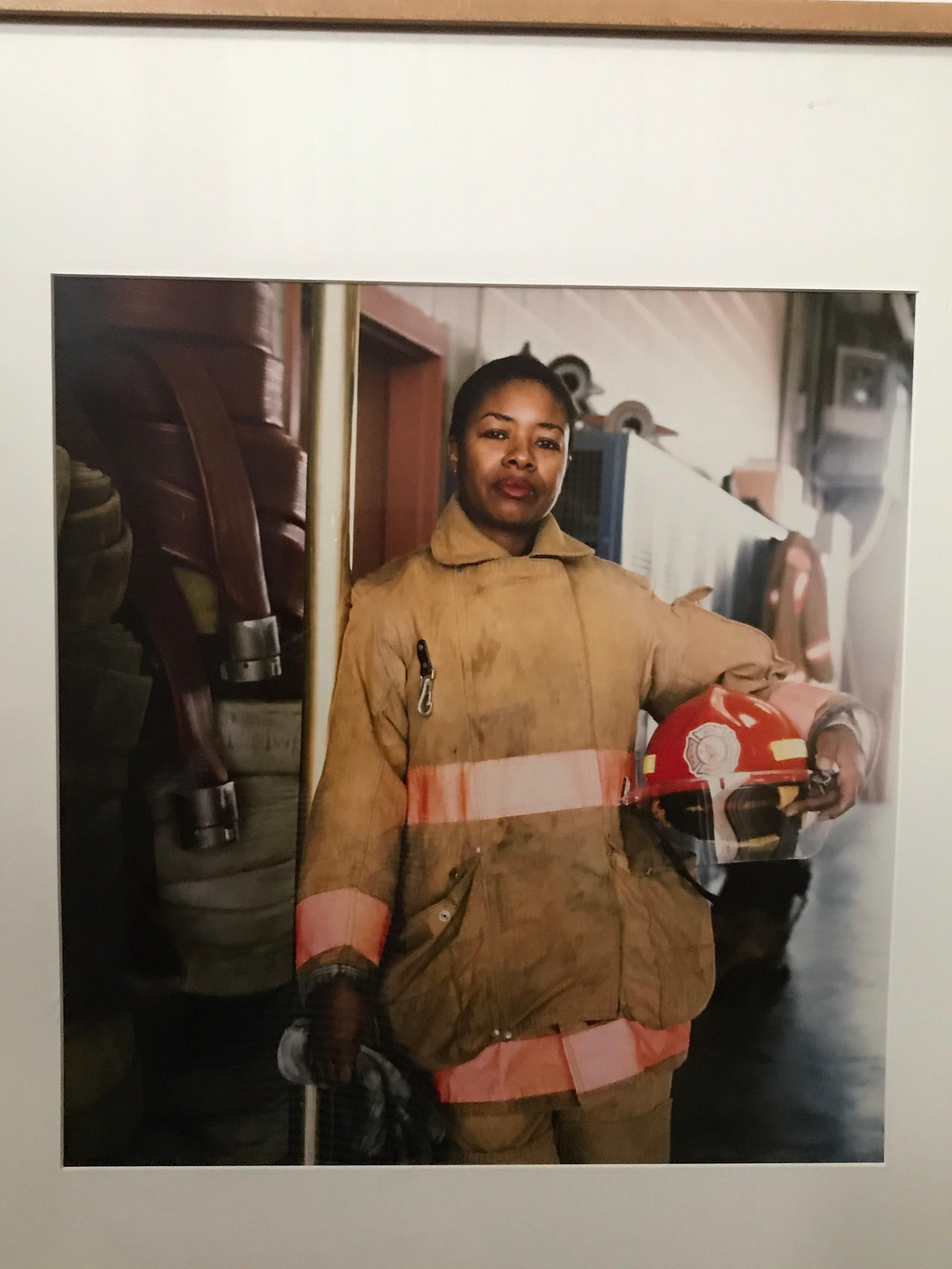 American First Female Firefighter Kathy E. Morris by Photograph Jeffrey Henson Scales For Sale