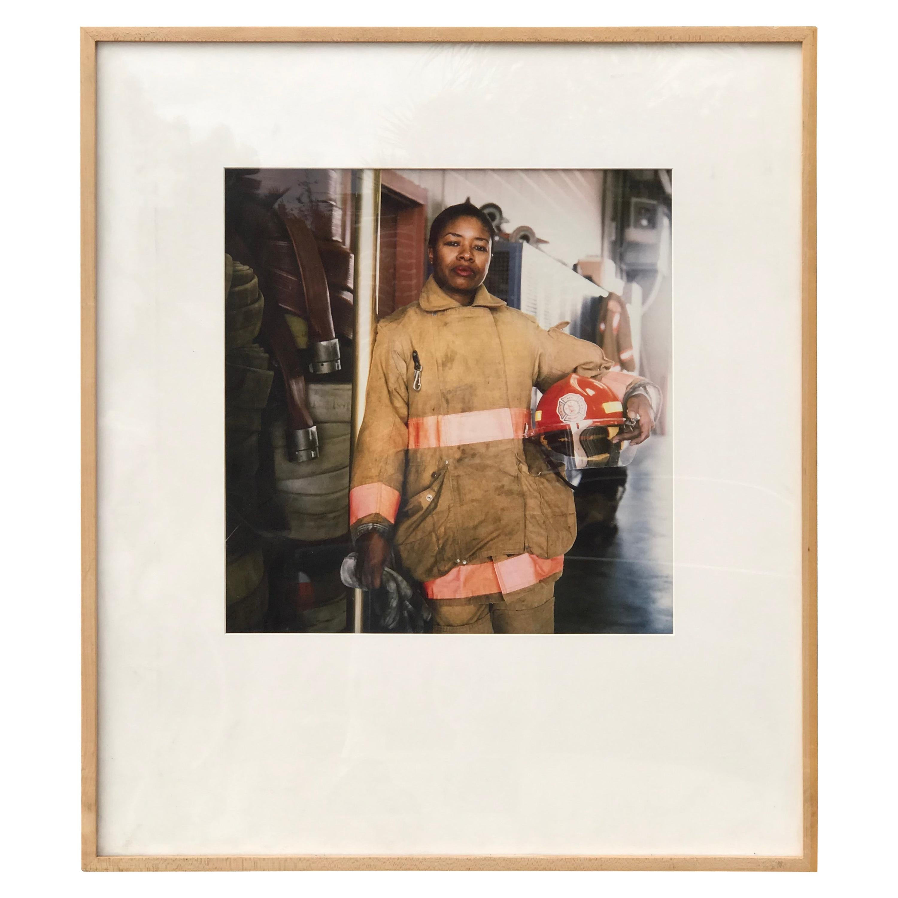 First Female Firefighter Kathy E. Morris by Photograph Jeffrey Henson Scales For Sale
