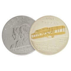 First Flight Centennial 2003 Gold Highlighted Silver Dollar Wright Brothers Coin