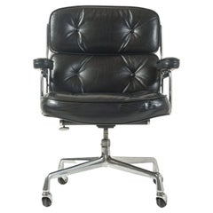 Eames fauteuil de bureau Time Life de premier ordre en cuir noir d'origine