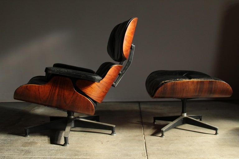 First Generation 1959 Charles and Ray Eames Lounge and Ottoman for