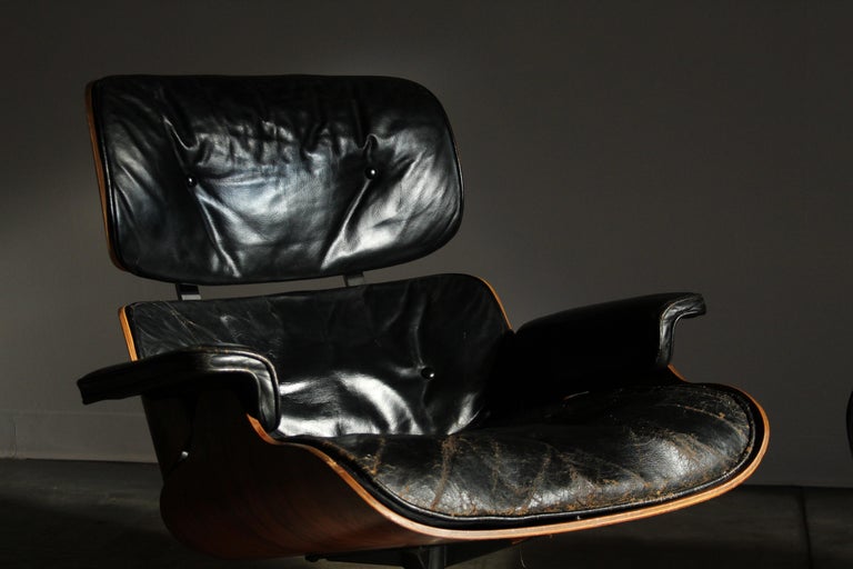 First Generation 1959 Charles and Ray Eames Lounge and Ottoman for