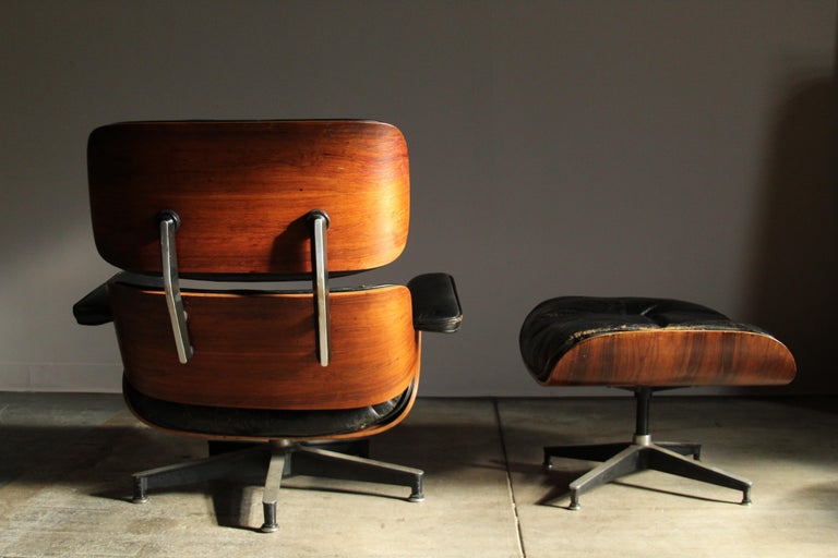 First Generation 1959 Charles and Ray Eames Lounge and Ottoman for
