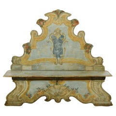 First Half 18th Century, Italian Lacquered Wood Bench
