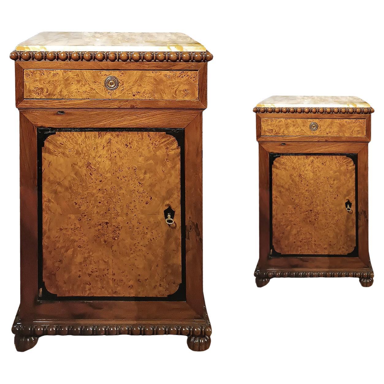 FIRST HALF 19th CENTURY PAIR OF SMALL SIDEBOARDS CHARLES X 