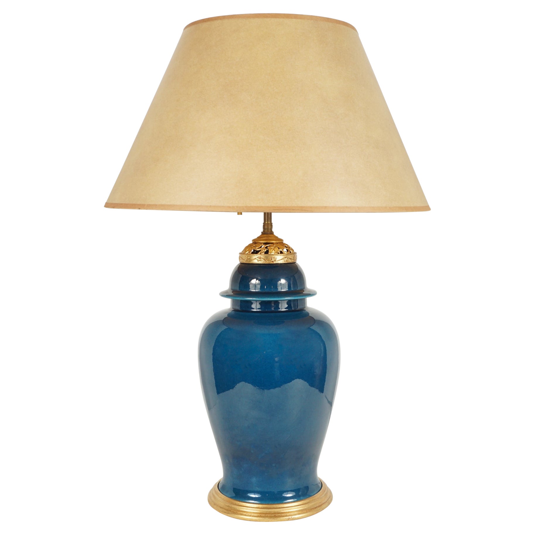 First Half 20th Century Chinese Powder Blue Ginger Jar Lamp