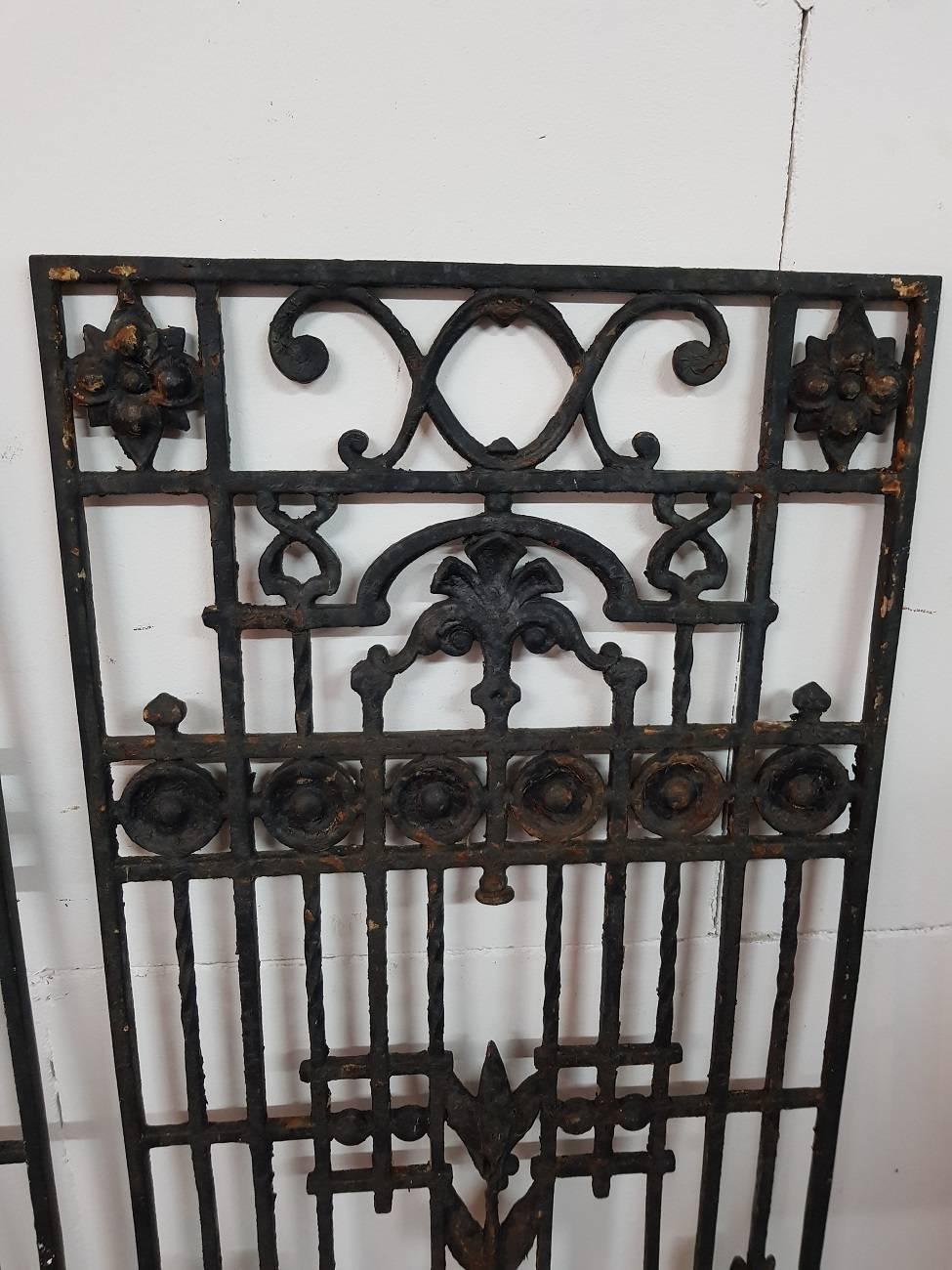 First Half 20th Century Two French Cast Iron Door Grills 1