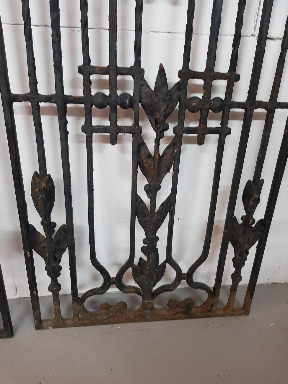 First Half 20th Century Two French Cast Iron Door Grills 2