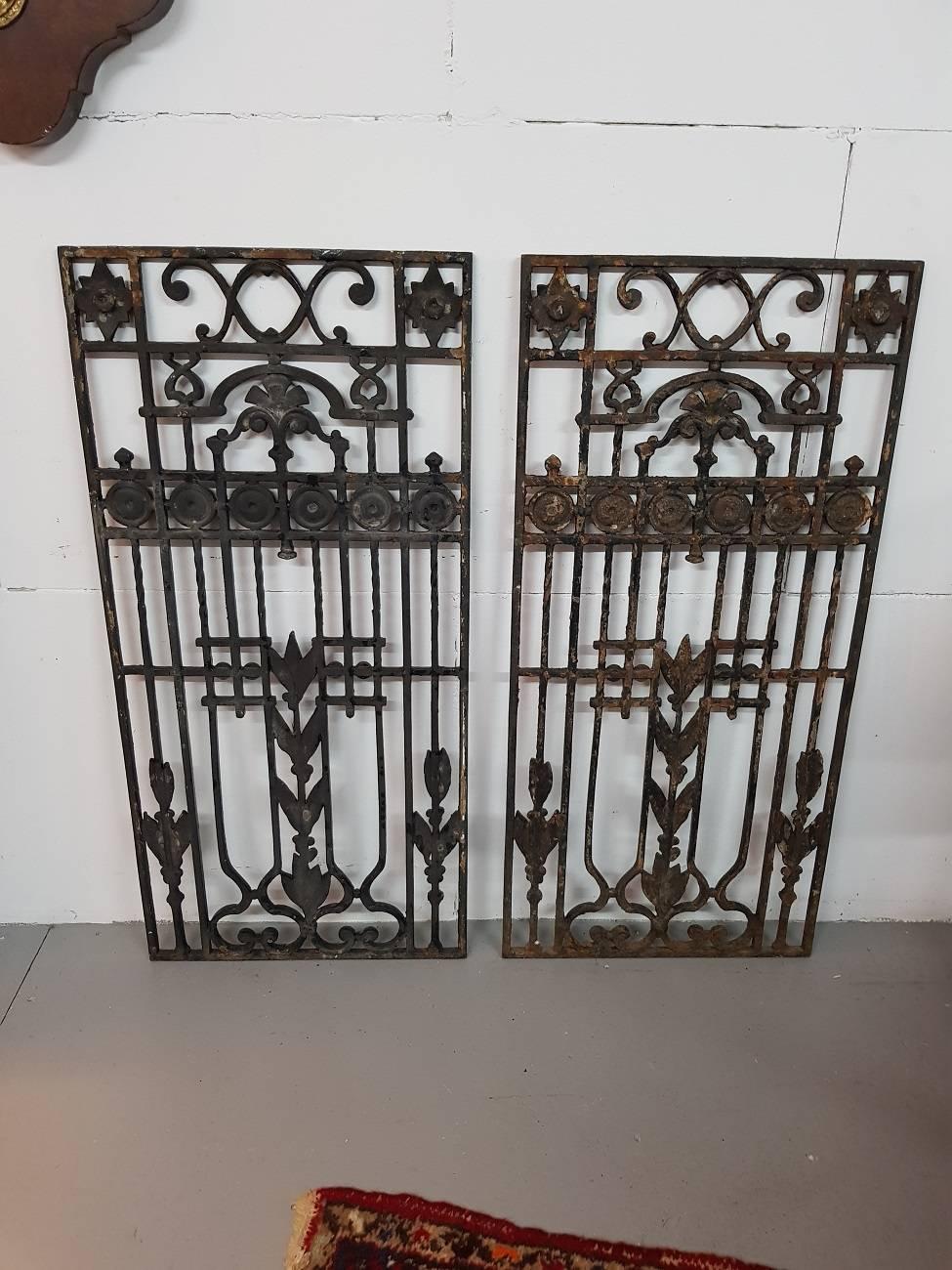 First Half 20th Century Two French Cast Iron Door Grills 3