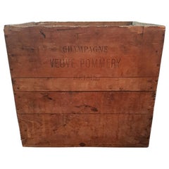Vintage First Half of 20th Century French Wooden Champagne Crate Veuve Pommery
