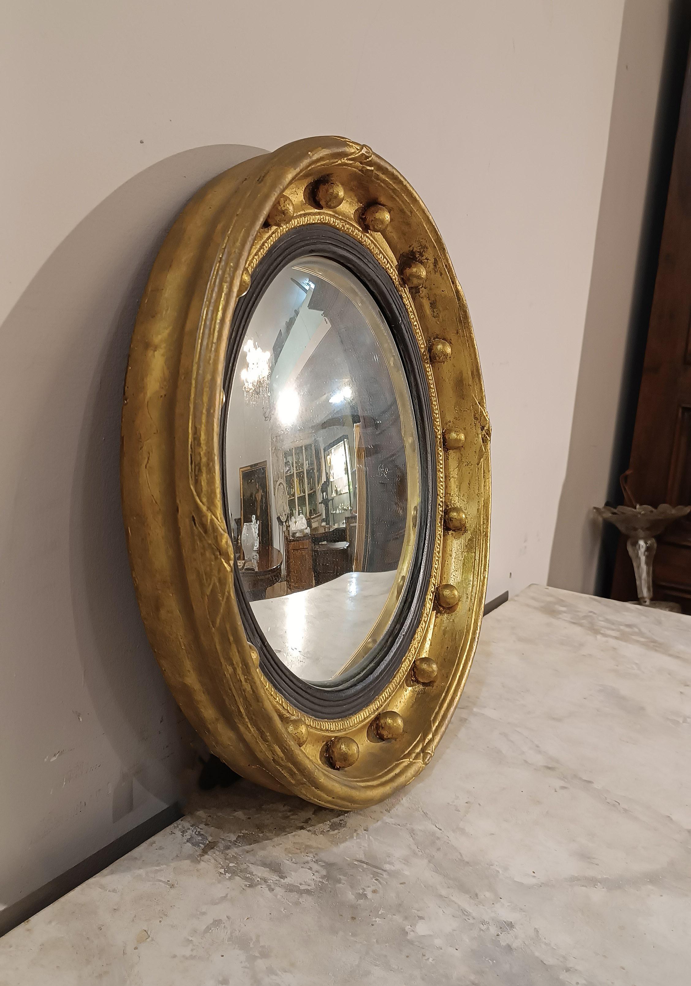 Stile impero FIRST HALF OF THE 19th CENTURY EMPIRE LENS MIRROR in vendita