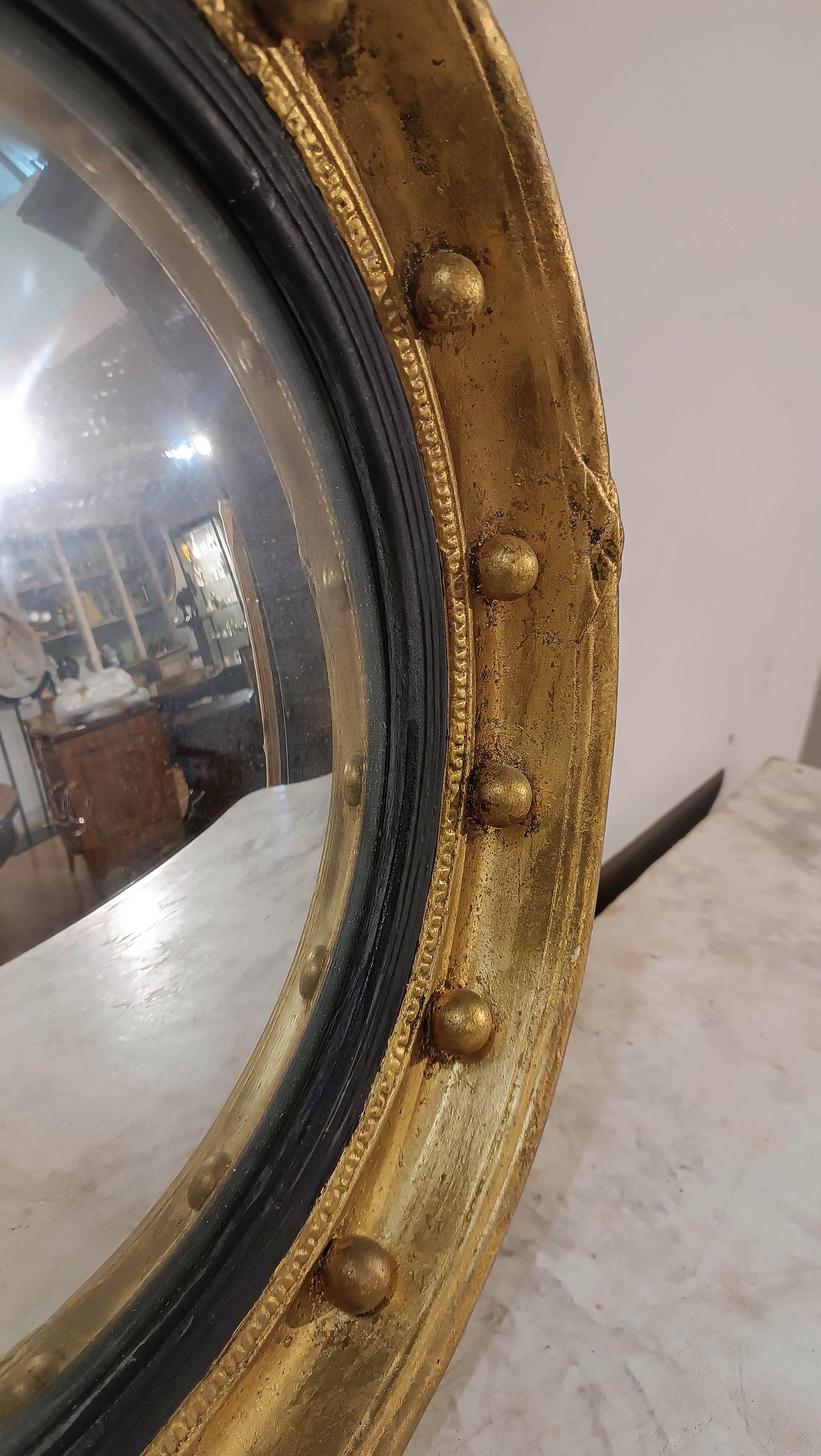 19th Century FIRST HALF OF THE 19th CENTURY EMPIRE LENS MIRROR in vendita