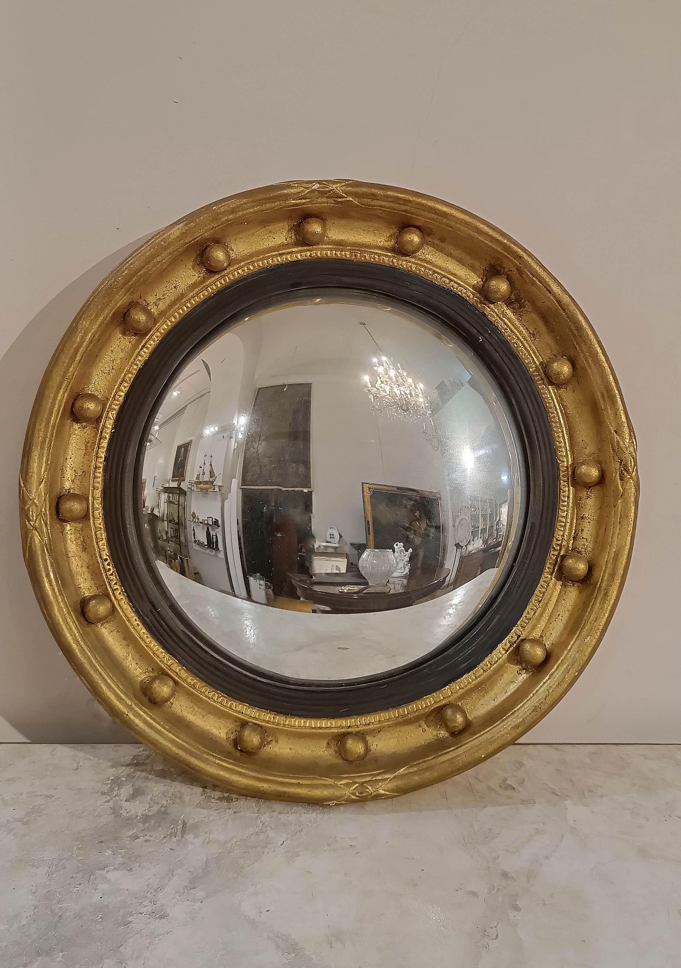 FIRST HALF OF THE 19th CENTURY EMPIRE LENS MIRROR in vendita 1