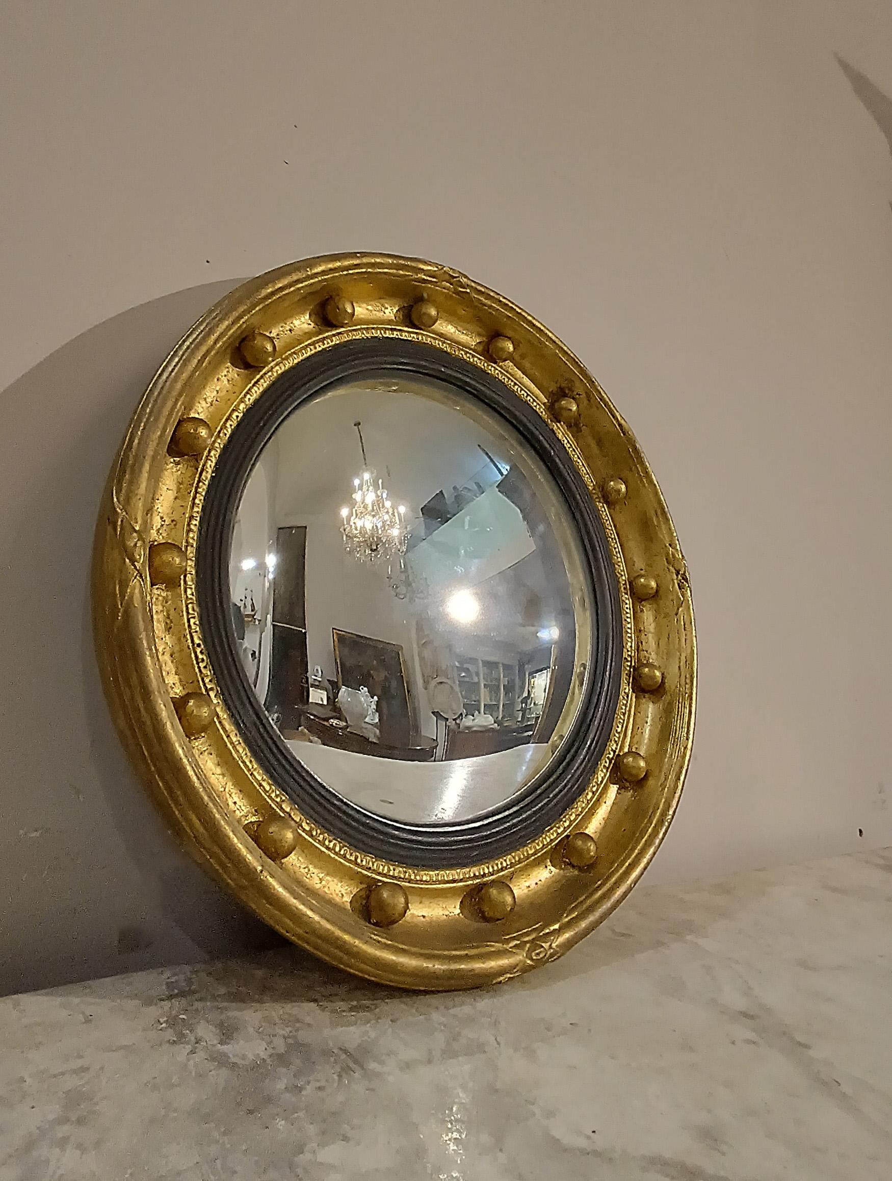 FIRST HALF OF THE 19th CENTURY EMPIRE LENS MIRROR in vendita 2