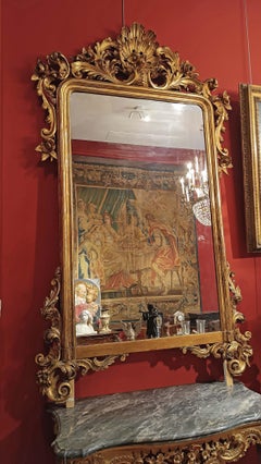 FIRST HALF OF THE 19th CENTURY LARGE LOUIS PHILIPPE GILDED MIRROR
