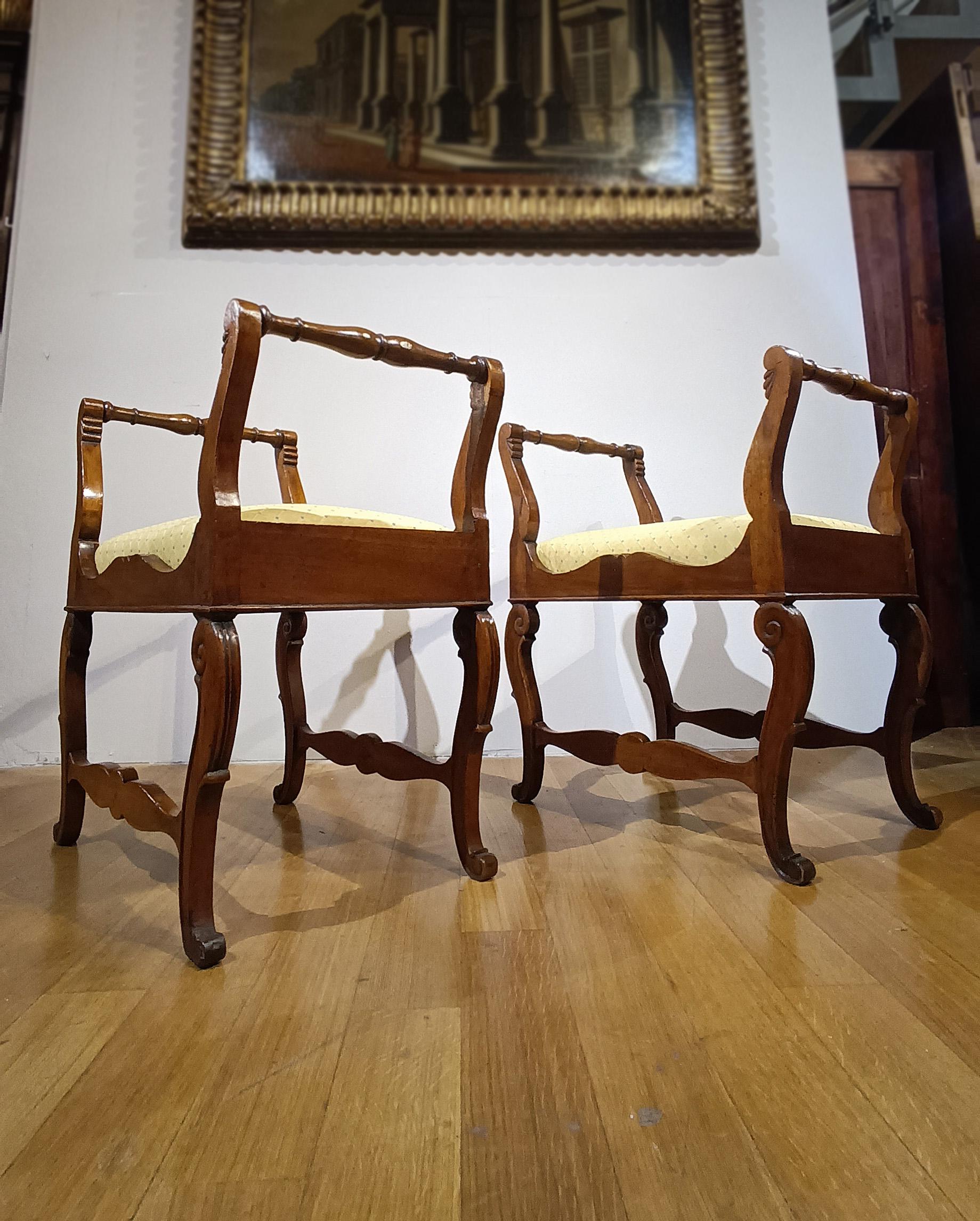 FIRST HALF OF THE 19th CENTURY PAIR OF CHARLES X STOOLS in vendita 3