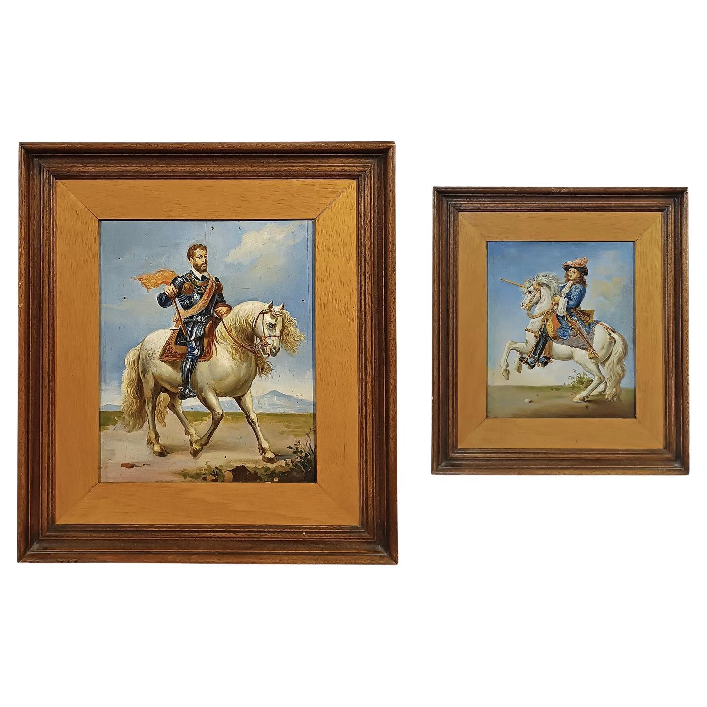 FIRST HALF OF THE 19th CENTURY PAIR OF PAINTINGS ON WOOD