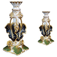 FIRST HALF OF THE 19th CENTURY PAIR OF PORCELAIN CANDLESTICKS