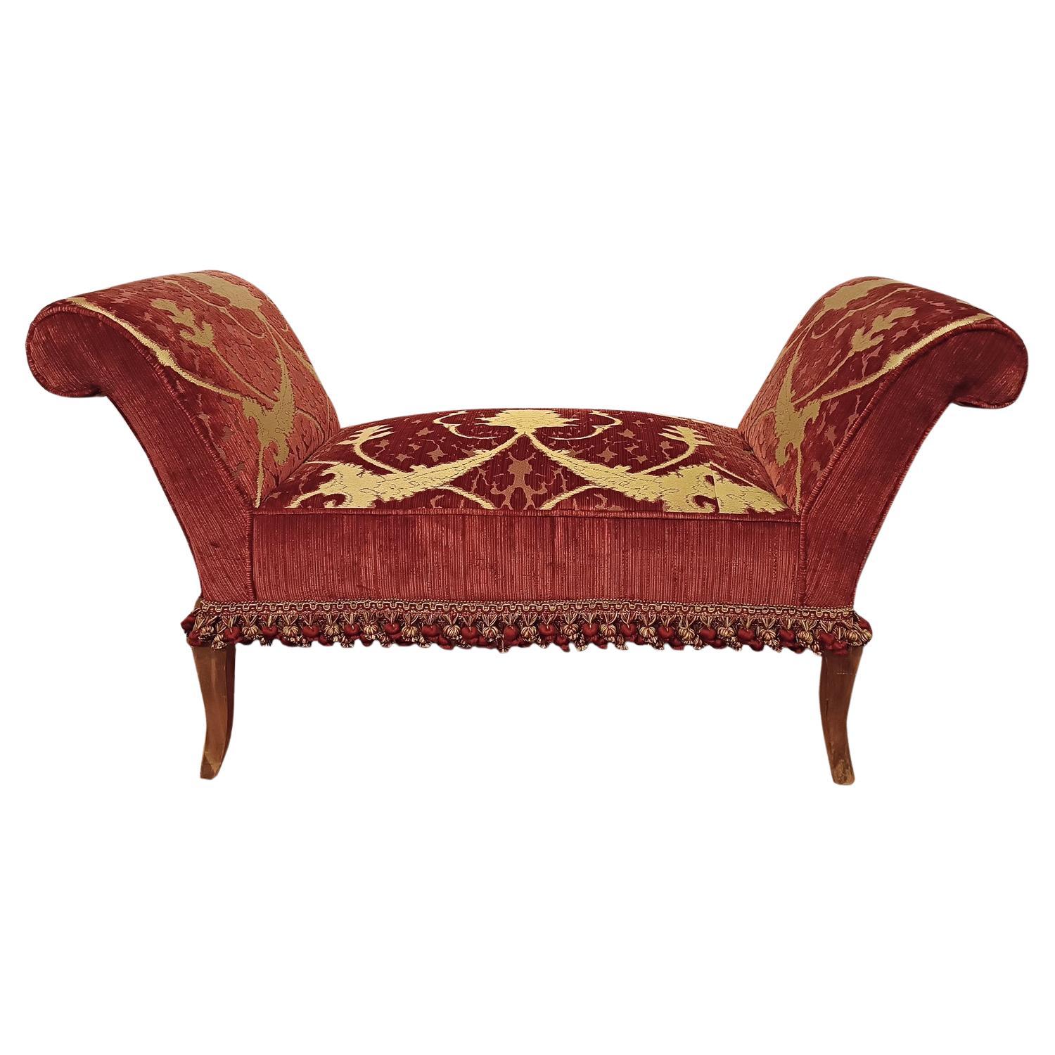 FIRST HALF OF THE 19th CENTURY UPHOLSTERED BENCH LOUIS PHILIPPE