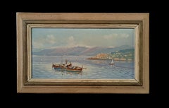 FIRST HALF OF THE 20th CENTURY PAINTING WITH MARINA AND BOATS