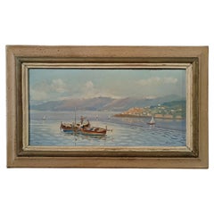 Pittura della prima metà del XX secolo con Marina e imbarcazioni