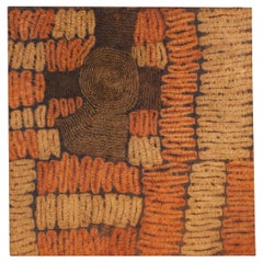 First Half of the 20th Century Resist-Dyed Raffia Fiber Panel, Ivory Coast