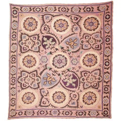 First Half of the 20th Century, Uzbek Suzani, Silk Embroidery on a Cotton Ground