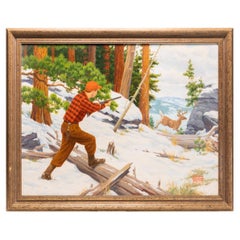 Vintage "First Hunt" Original Oil by Ralph Crosby Smith