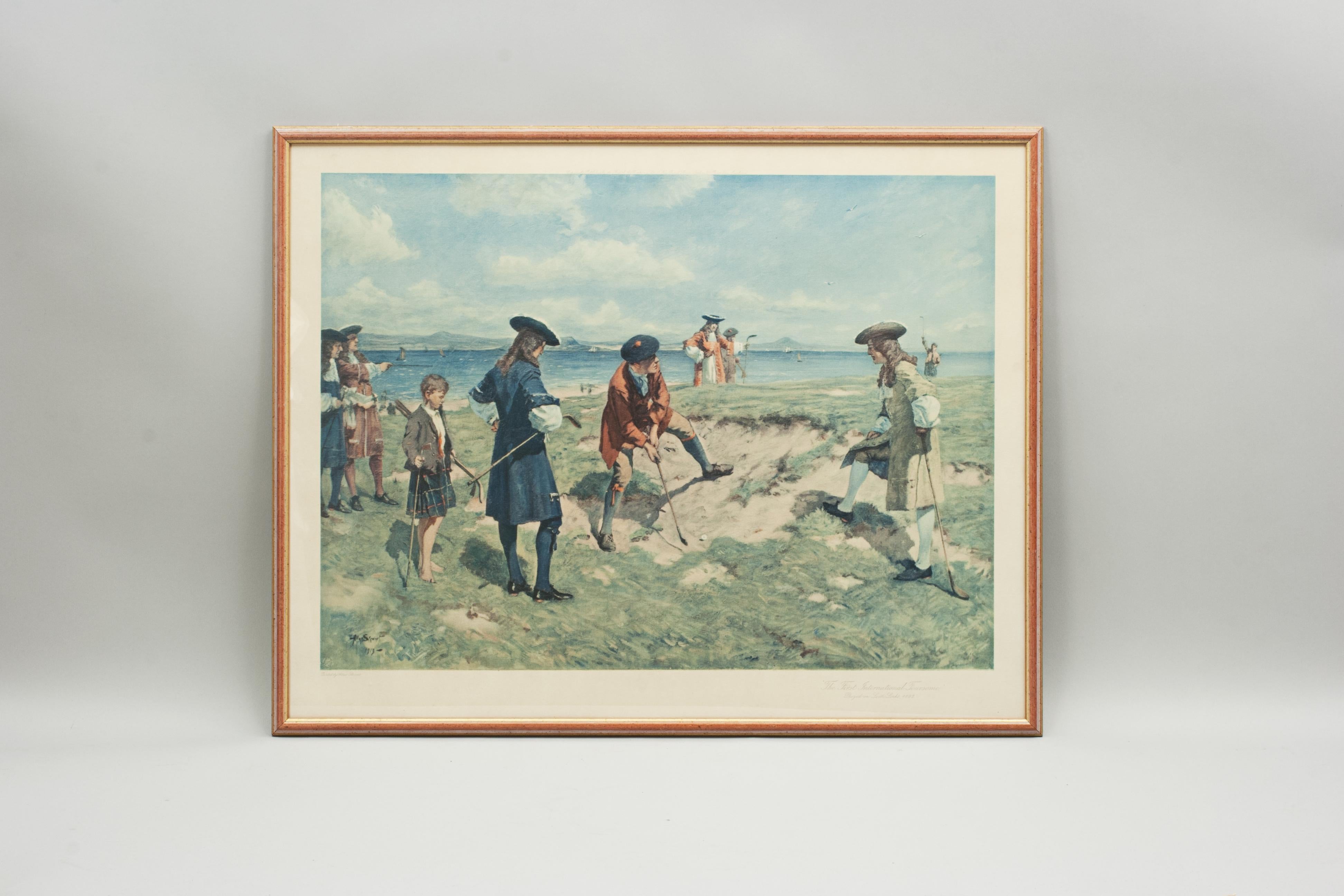 First International Foursome, Vintage Golf Print, Leith Links 1862 For Sale 4