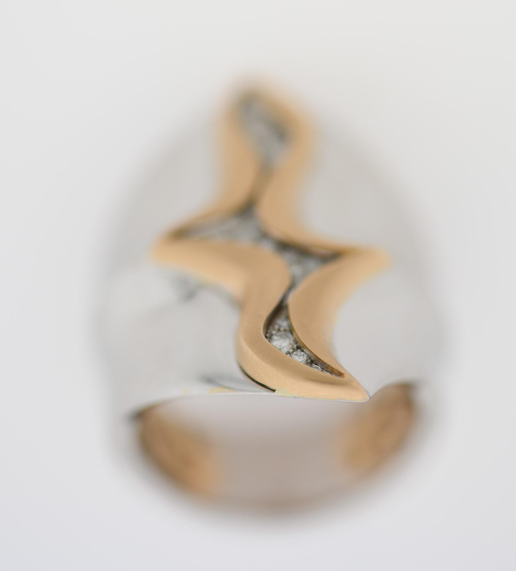 “First Kiss” Love Collection Ring 18k Rose & White Gold & Brilliants. (Zeitgenössisch) im Angebot