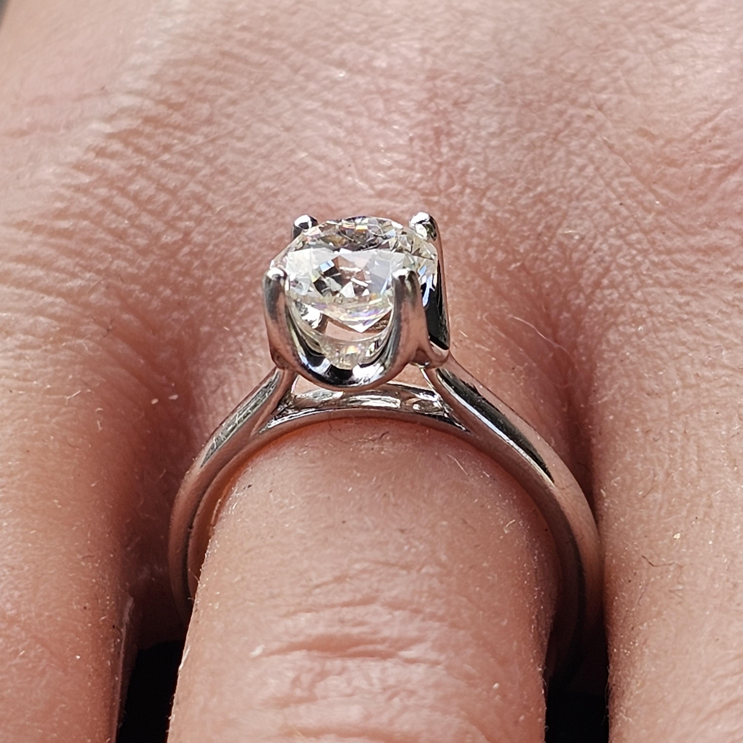 First Light Leo Diamond Engagement Ring 1.50ct Solitaire GIA J SI1 14k sz 5.5 en venta 2