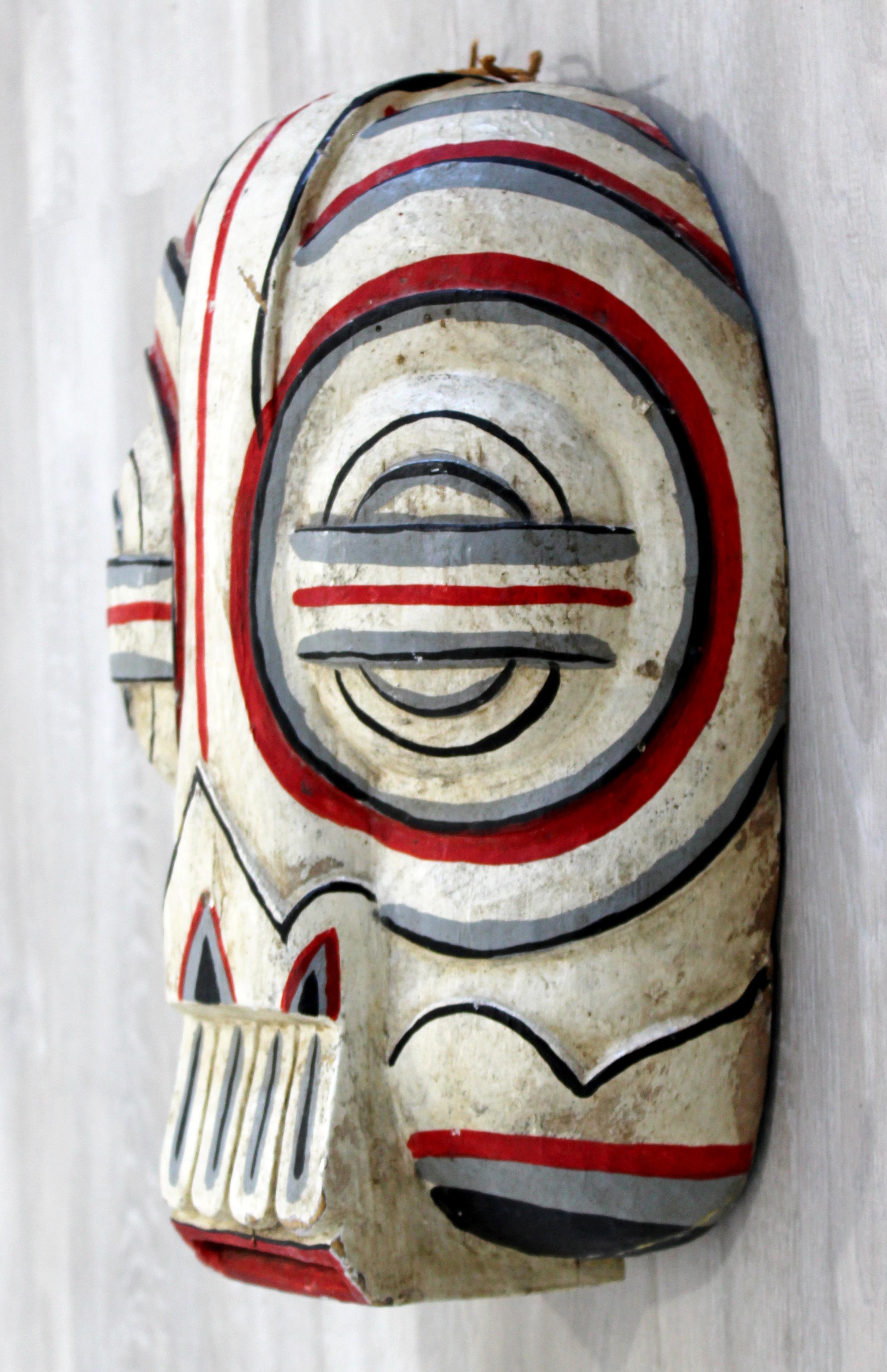 20th Century First Nation TOTEM Style Painted Wood Mask Wall Sculpture Tribal