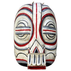 First Nation TOTEM Style Painted Wood Mask Wall Sculpture Tribal