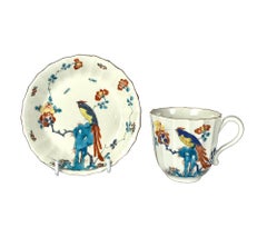 First Period Worcester Cup and Saucer Sir Joshua Reynolds Pattern Circa 1770