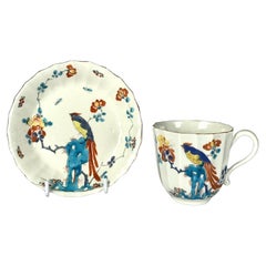 First Period Worcester Cup and Saucer Sir Joshua Reynolds Pattern Circa 1770