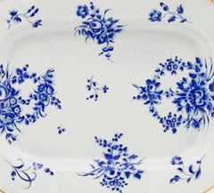18th-Century First Period Worcester Porcelain Dry Blue Enamel Large Dish