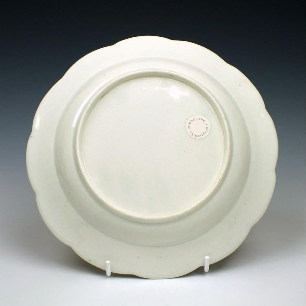 George III First Period Worcester Fable Dessert Plate Ex Lever Collection, c1775 For Sale